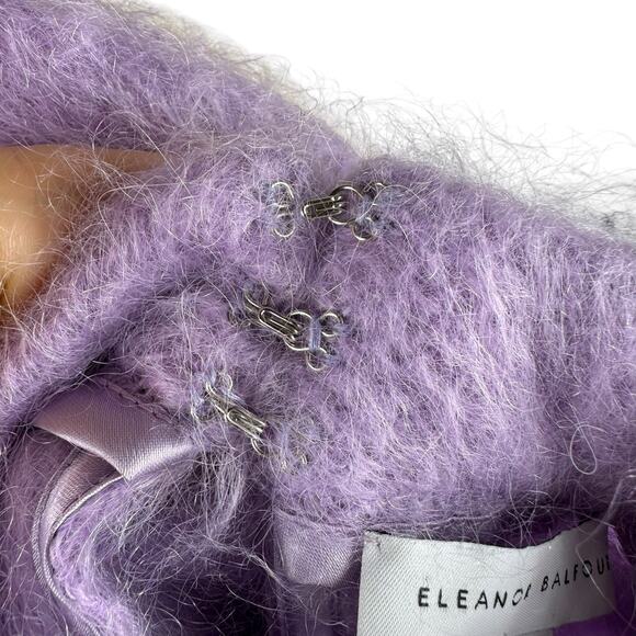 ELEANOR BALFOUR Pastel Purple Mohair Blend Sweater Women's Size 4 - Picture 7 of 11